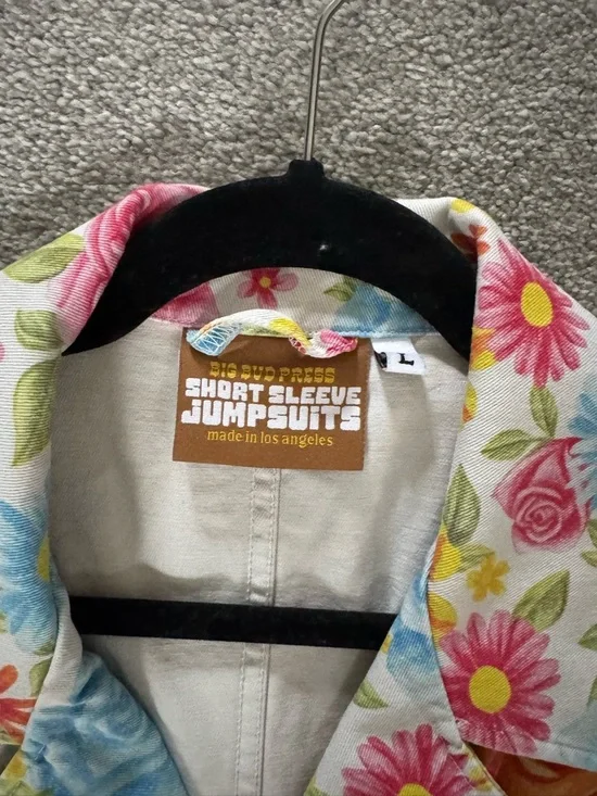 Big Bud Press Floral Short-Sleeve Jumpsuit in Multi-Color - Picture 3 of 4